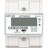 KETLER - KETR8002 : Compteur électrique - Tétra 80 A - Certifié MID - Sortie d'impulsion - Simple tarif