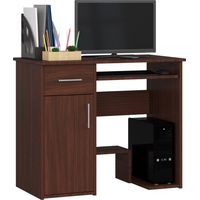 PC-Schreibtisch AKORD JAY in der Farbe Wenge Schublade und 3 Ablagen B90 x H74 x T50 cm