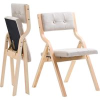 Mophorn Set di 2 sedie pieghevoli in legno con cuscino, struttura robusta e design portatile, ideali per cucina, ufficio, eventi, sala da pranzo e facili da montare, beige