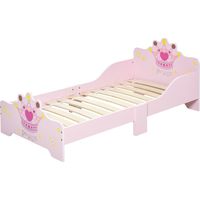 Lettino Bambini Bordi Rialzati 6 Gambe Legno 143x73x60cm Rose