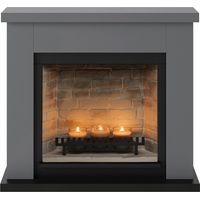 TAGU Cheminée électrique à bougies parfumées - FRODE Zenflame - Effets flammes et crépitement - Gris