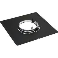 TEN – Plaque de propreté 400x400mm noire pour poêle D125mm – Inox – Système de maintien par ergot – Montage facile sans coulissant