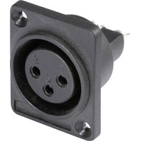 Hicon HI-X3DF-P XLR-Steckverbinder Flanschbuchse, Kontakte gerade Polzahl: 3 Schwarz 1 St.