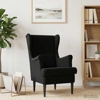 vidaXL Fauteuil Noir Velours