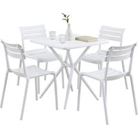 Gartenmöbel-Set Vela mit 4 Stühlen weiß