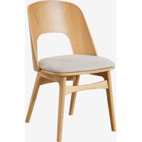 Sklum – Chaise de salle à manger en bois MDF rembourrée – Dossier courbé – Assise en mousse polyuréthane 30kg/m³ – Pieds en bois de caoutchouc