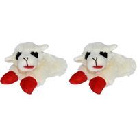 Lamb Chop Dog Plush Toy-Squeaky Toy for All Dogs - Extra Soft Plush - Stuffed Animal Dog Toy for Cuddling & Playing - Cute Pet-Toy (6", Cream) (Pack of 2)-Crezuo