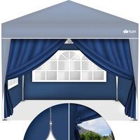 tillvex 4 paneles laterales azules para carpa de 3x3 m y 3x6 m Paneles laterales de carpa plegables impermeables Ventanas laterales y cremallera Paredes laterales para carpa de jardín o carpa para