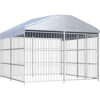 Jaula exterior para perros recinto para animales parque para perros al aire libre con techo 300 x 300 x 200 cm 020000328