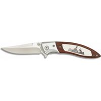 Navaja Decorada Albainox Scout, Mango Rose Wood, Virola De Aluminio, Hoja De 8 Cm, Caja A Color, Perdices, 19694gr564