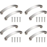 Aluminum Kitchen Cabinet Door Handles (96mm), 8 Pieces, Silver Drawer Pulls for Living Room Furniture with Screws