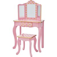 Fantasy Fields Kinder Schminktisch mit Spiegel und Hocker Frisiertisch Rosa/Gold TD-11670L