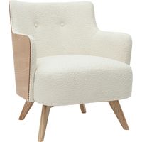 Skandinavischer Sessel mit Woll-Effekt und Holz VALMY