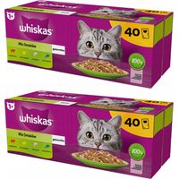 Aliment gélifié pour chats WHISKAS MIX saveurs 80 x 85 g