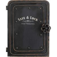 Kare Design Armadietto Portachiavi Safe, Nero, 24X13X31Cm, Corpo In Metallo E Acciaio Laccato, Idea Regalo