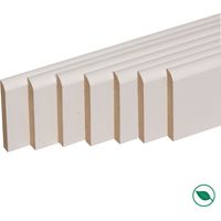Forestea – Lot de 7 plinthes MDF bord arrondi revêtues blanc 2200 x 120 x 12 mm – Label PEFC 70% – Finition prête à l'emploi