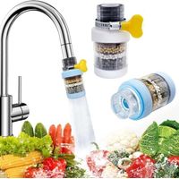 Set di 2 filtri per l'acqua del rubinetto della cucina, filtro a carbone attivo, rimuove cloro, fluoro, metalli pesanti, addolcisce l'acqua dura, per cucina e bagno