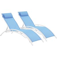 2 lettini in alluminio Beauty - PHOENIX - Blu - seti di 2