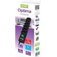 Ever Optima 3m Black 6 AC outlet(s) 250 V