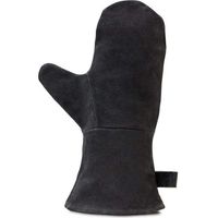 Gant pour cheminée avec Isolation Thermique, Gant en Cuir pour Four, Gant de Protection Ignifuge, Gant pour Barbecue, Gant en Cuir résistant à la Chaleur, Noir
