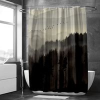 Rideau de douche forêt brumeuse – Style scandinave, 150x180 cm