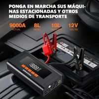 BSMOOM N10 – Chargeur batterie portable 12V, démarreur 9000A (essence 10L/diesel 8L), compresseur 150PSI, écran LCD + LED