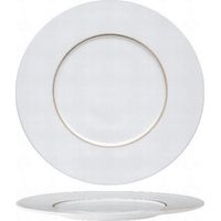 6 x assiettes en porcelaine de Limoges blanche filet doré - 23cm - Essentia