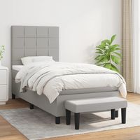 vidaXL Giroletto a Molle con Materasso Grigio Chiaro 90x200 cm Tessuto