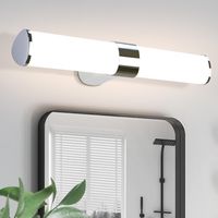 GBLY LED Spiegelleuchte Bad Spiegellampe - 8W Badleuchte Wand 40CM Chrom Wandlampe Badezimmer Wasserdicht IP44 Wandleuchte Neutralweiß 4000K Badlampe Wandmontage Modern für Keller Küche Badschrank