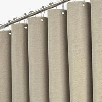 Petit rideau de douche en tissu 180 x 200 cm, texture lin, anti-moisissure, imperméable, avec 8 crochets, rideau de douche décoratif moderne et luxueux en polyester lavable pour baignoire
