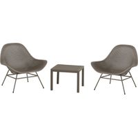 Set di 2 poltrone da giardino "Soléna" con tavolino - Taupe