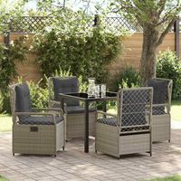 Garten Essgruppe 5 pcs Hellgrau Poly-Rattan vidaXL