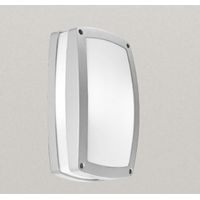 Gea led ura q led ip54 applique moderne plafonnier rectangulaire aluminium e27, finition métal gris-aluminium