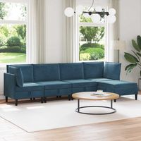 vidaXL Ensemble de meubles pour le salon 5 pcs Bleu Velours