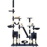 Tiragraffi albero per gatti cuccia per gatti giocattolo peluche sisal 230-250 cm blu 3702049
