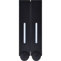Distributeur De Savon Mural - 2 Compartiments 420 Ml Chacun - Pour Salle De Bain Cuisine Hotel Salle De Sport - Noir