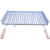 Baluja-Parrilla inox con guias y mangos 84 cm