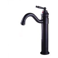 Mitigeur de Lavabo à Bec Haut Pivotant 360° en Laiton Massif - Robinet de Salle de Bain Chaud/Froid Anti-Fuite