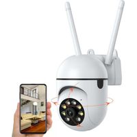 Caméra de Sécurité, Vidéo HD 1080P, Vue À 360°, Vision Nocturne Couleur, Détection de Mouvement, Audio Bidirectionnel et Stockage, Microphone et Haut Parleur Intégrés Pour la sécurité domestique