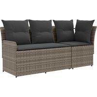 vidaXL Garden Armrest Sofa with Corner Sofa 2 Piece Grey and Dark Grey