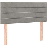 Tête de lit accessoire couchage chambre à coucher meuble à LED 100 x 5 x 78/88 cm tissu velours gris clair TDL0201448