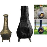 1 Housse De Protection Chiminea Imperméable Polyester Résistant UV Pour Jardin Extérieur Noir