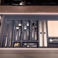 Range-couverts Alberti M100 Gris - ALBERTI - Range-couverts adaptable en plastique anthracite