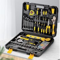 Werkzeugkoffer, 108-teilig, kompletter Koffer, Werkzeugkiste mit Schraubenschlüssel, Präzisions-Schraubendreher-Set, Hammer, Zange, Heimreparatur
