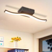 GBLY Lámpara de Techo Sala de Estar: Lámpara de Dormitorio Moderna Lámpara de Cocina Negra de 6 W Lámpara de Sala de Estar con Diseño de Ondas Interior LED Blanca Cálida de 3000K