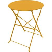 Klappbarer Bistro-Tisch Merida ø60cm aus Stahl, sonnengelb