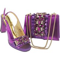Ensemble de chaussures et sac à main élégant pour femme avec strass pour fête mariage