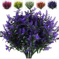 8 bouquets de lavande artificielle verte en faux buisson-AquaForge