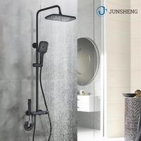 Suguword – Colonne de douche thermostatique réglable en hauteur – Pommeau 3 modes – Flexible 150 cm – Jet à haute pression – Couverture extra-large