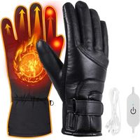 Gants Chauffants USB, Gants Chauffants pour Homme Femme, Chauffage Gants d'hiver Imperméables Écran Tactile pour Moto, Vélo, Ski, Patinage